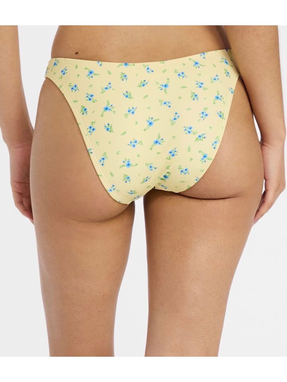 Large 12 / 14 women’s bikini bottom swim suit floral cheeky high leg cut
